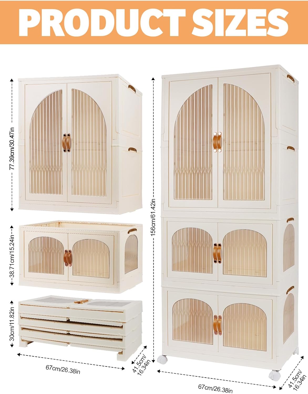 Kalolary 3 Verdiepingen Garderobe, Draagbare Garderobekast voor Hangkasten Portable Storage Wardrobe met 10 Hangers Kinderkast Opvouwbare Kledingkast voor Het Ophangen Van Kleding Opslagruimte