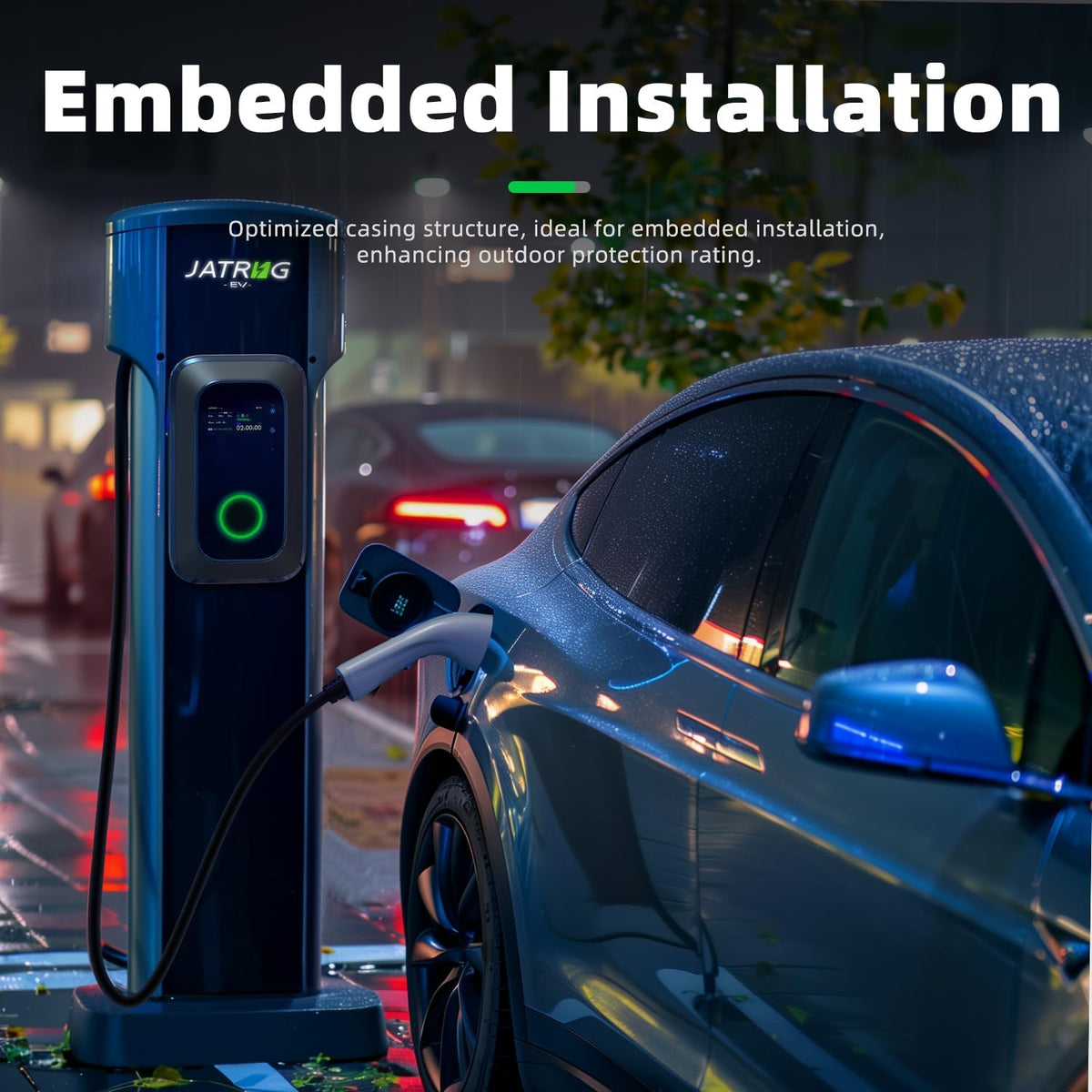 Laadstation Elektrisch Voertuig – EV Oplader – Wallbox – Type 2 Lader – Snellader – 22 kW Driefasig – IP66 Waterdicht – 8 Meter Kabel – 32A Instelbaar