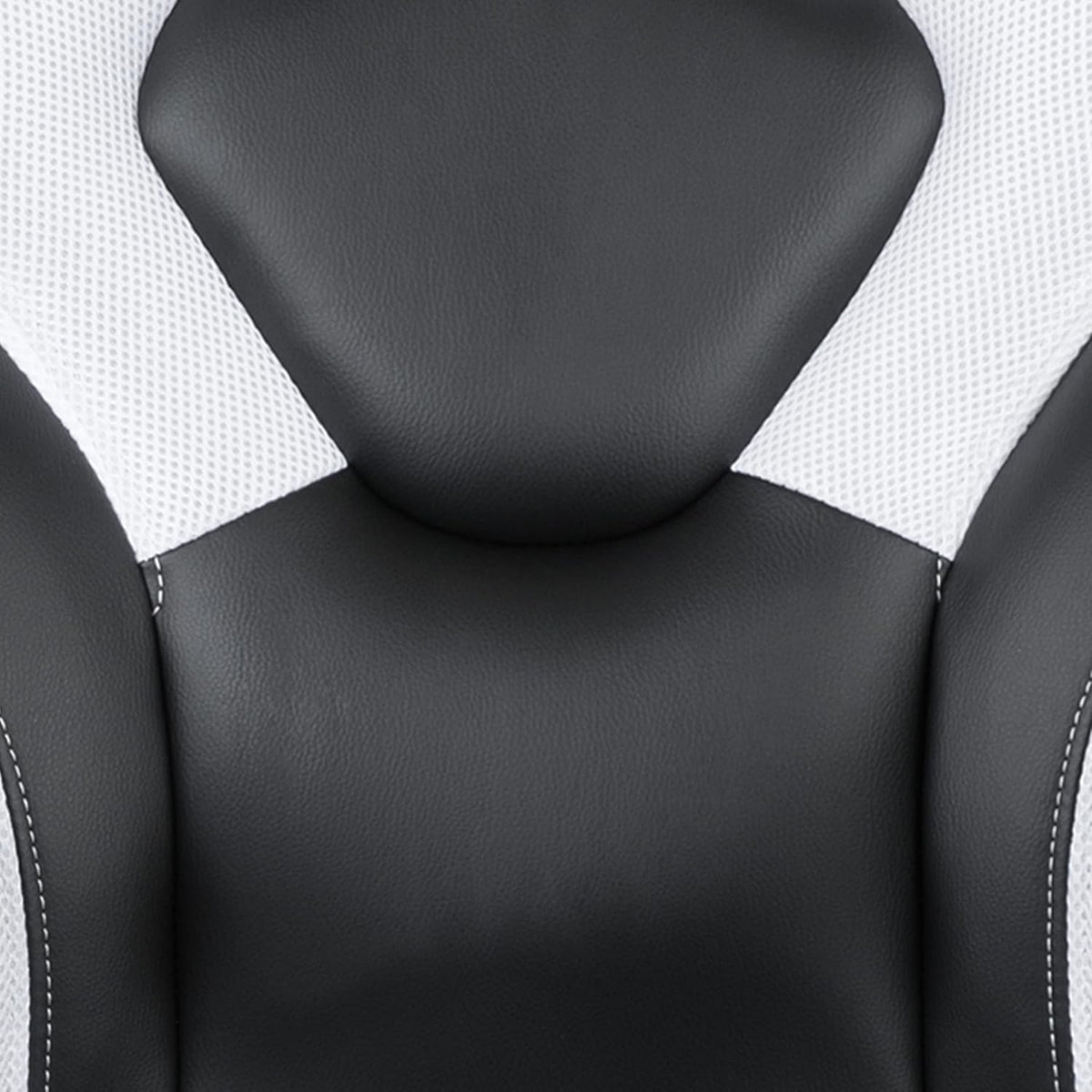 Flash Furniture X10 Gamingstoel, ergonomische bureaustoel voor pc- en gaming-setups, verstelbare gamerstoel met rugsteun, LeatherSoft, wit/zwart