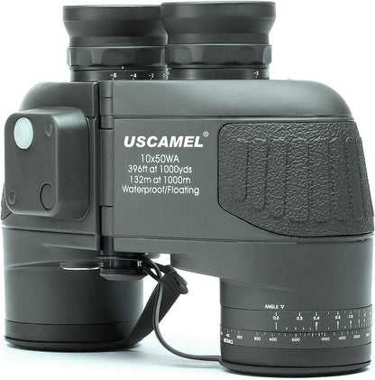 USCAMEL® 10x50 HD Militaire Verrekijker met Afstandsmeter Kompas Telescoop Stikstof Gevuld Waterdichte Sport Optica Legergroen