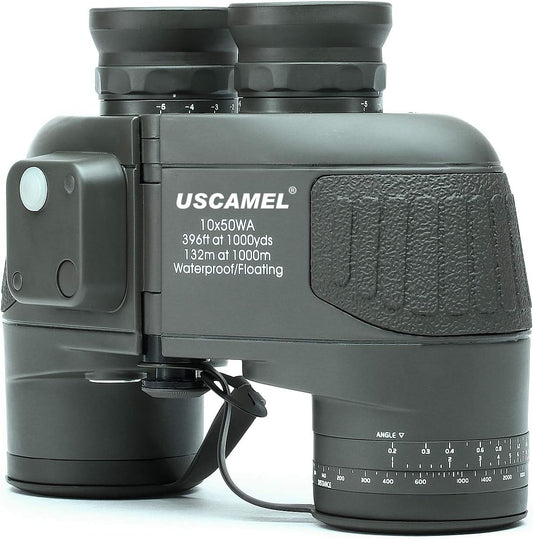 USCAMEL® 10x50 HD Militaire Verrekijker met Afstandsmeter Kompas Telescoop Stikstof Gevuld Waterdichte Sport Optica Legergroen