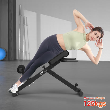 Hyperextension Bank – Roman Chair – Back Extension Bank – Rugtrainer – Fitnessbank – Verstelbare Hellingshoek – Inklapbaar & Ruimtebesparend