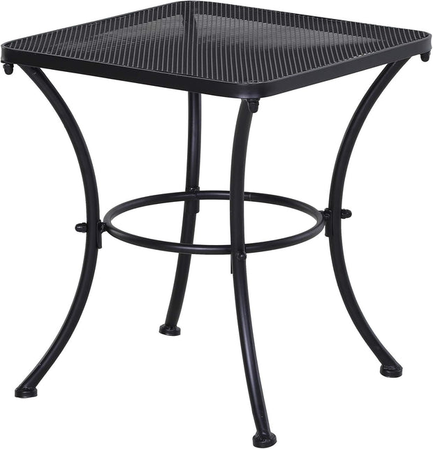 Tuintafel - Tuintafel Vierkant - Bijzettafeltje - Bistrotafel - Salontafel - Stevig - met Mesh Tafelblad - Metalen Frame - voor Terras - Tuin - 45 x 45 x 50 cm - Zwart