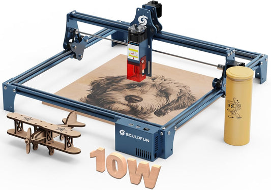 SCULPFUN S9 PRO 10W DIY lasergraveur laserstraal modelleringstechniek Ultra-dunne laserfocusgrens 0,06 mm industriële kwaliteit lineaire schuifrail hoge precisie X-as
