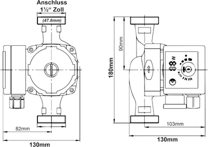 HST | zeer efficiënte verwarmingspomp | circulatiepomp | HST EPR 25-8/180 mm | opvoerhoogte 8 meter | toerentalregeling via PWM-signaal