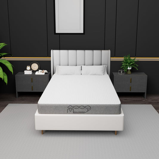 Matras 120 x 200 cm, eenpersoons koudschuim, 16 cm hoog, hardheid H2-H3, comfortniveau voor 7 lichaamszones, eenpersoonsmatras met afneembare overtrek, grijs (120 x 200 x 16 cm)