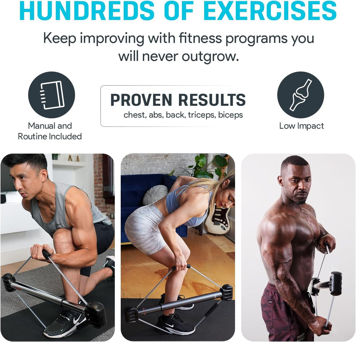 Bullworker Bow Classic - full-body training - portable isometric training device for home, for quick strength training results: Chest, back, arms and abs training machine. - QUORE