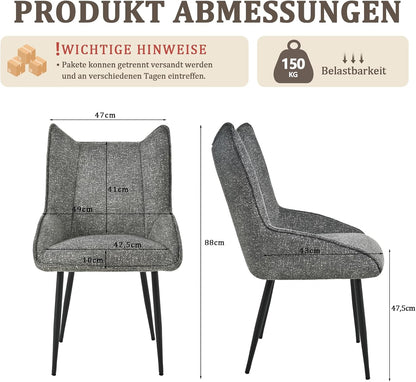 Zwart-witte eetkamerstoel zonder armleuningen, moderne fluwelen stoel met verstelbare poten, ergonomisch zitcomfort voor woonkamer, kantoor of slaapkamer, 1-delige set