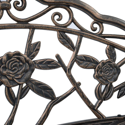 Garden Bench, Garden Bench, Patio Furniture, Cast Aluminium, Bronze, 100 cm - QUORE