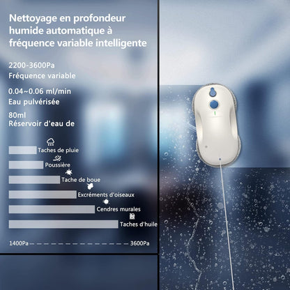 Raamreinigingsrobot – Ruitenreiniger – Vensterrobot – Glasreiniger – Automatische ramenreiniger – Slimme sensortechniek – Ultradun ontwerp 14x20x9 cm