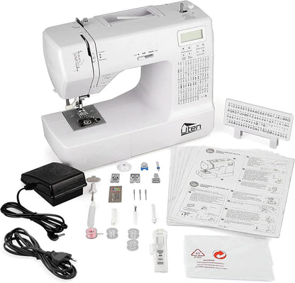 Elektronische naaimachine – Digitale naaimachine – Computer naaimachine – Vrije arm naaimachine – Naaimachine voor beginners – 200 steken – Lcd-scherm en traploze snelheidsregeling