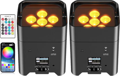 LED Par Headlight – LED Par Spotlight – Podiumlicht – DJ Licht – Draadloze Par Lamp – Oplaadbare Accu – RGBWA+UV 6-in-1 LED – DMX512 Bediening