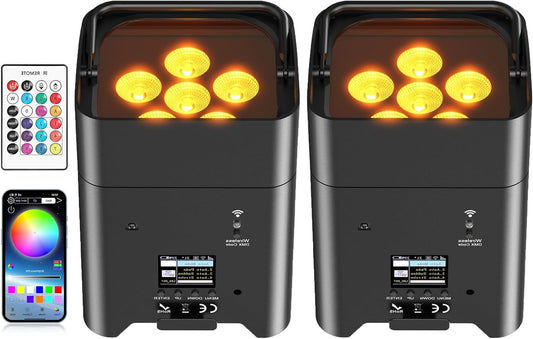 LED Par Headlight – LED Par Spotlight – Podiumlicht – DJ Licht – Draadloze Par Lamp – Oplaadbare Accu – RGBWA+UV 6-in-1 LED – DMX512 Bediening