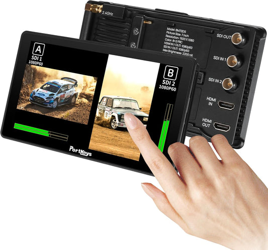 Portkeys BM7IIDS Wireless Control Touchscreen Camera Monitor 7" 2200nit Ultra High Brightness 3DLUT 1920 x1080 4K HDMI 3G SDI 85% P3 Wide Color Gamut Field Monitor for RED KOMODO