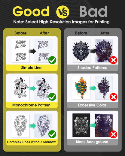 Phomemo M08F Tattoo Stencil Printer Bluetooth Tattoo Printer Machine A4 Professional Stencil Printer Drawing Thermal Tattoo Printer with 10pcs Transfer Paper - QUORE