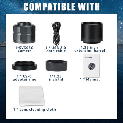 Svbony SV305C Telescope Camera, 1,25"Kleur IMX662 CMOS USB2.0 Planetaire Beeldvormings Camera, Hoge Framesnelheid Astronomie Camera Voor Planetaire Astrofotografie