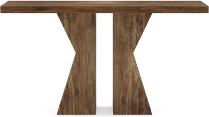 Tribesigns Farm Entrance, 55.12 Inch Console Table Behind Sofa Wooden Bench Table, Narrow Corridor Table, Foyer Entrance Table with K-Shaped Frame for Entrance, Living Room, Rustic Brown