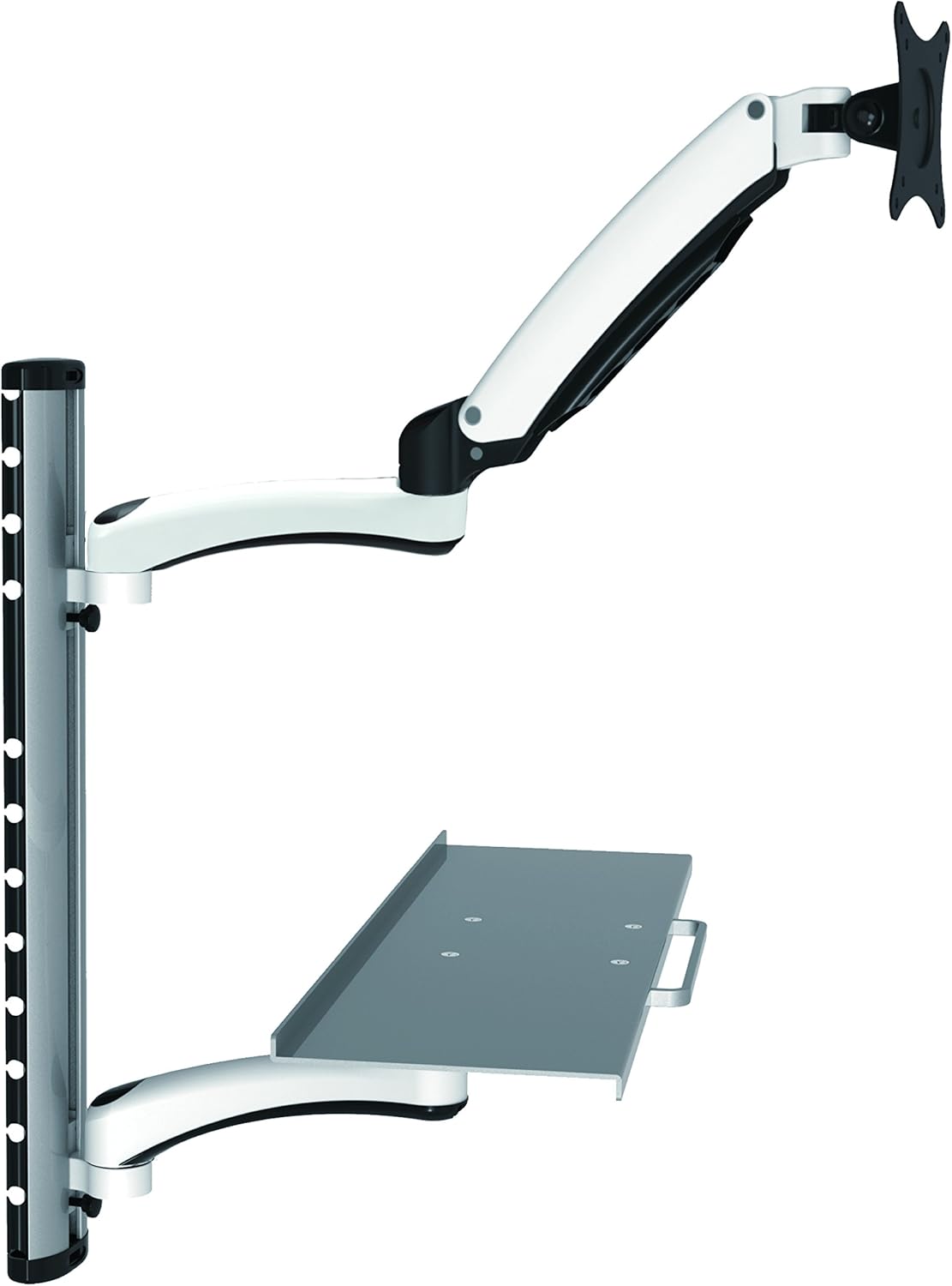 HFTEK - FY02CWS - Monitor houder muurbeugel voor schermen van 13-27 inch met VESA 75/100 - Toetsenbordhouder