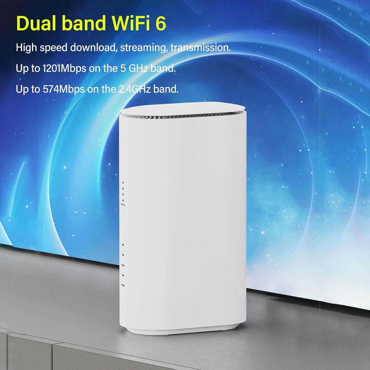 Dual Band WiFi 6, 8 Antennes met Hoge Versterking, 5G CPE Simkaartrouter, 1201 Mbps, 574 Mbps, voor Thuis, op Kantoor, Camperreizen (EU-stekker)