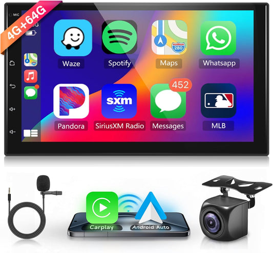Carplay Autoradio – Android Auto Autoradio – 2-DIN Multimedia Radio – Draadloze CarPlay Radio – Auto Entertainment Systeem – 7 Inch Touchscreen – Android 13 Systeem