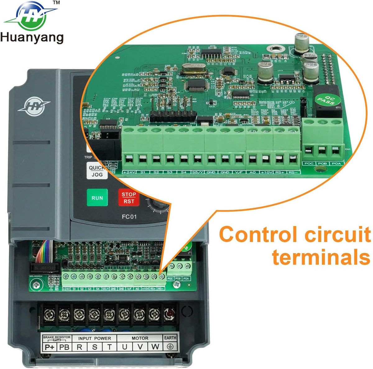 Huanyang VFD 400 V 4,0 KW 5,4 PS frequentieomvormer, gecomputeriseerde numerieke controle, CNC van de motor, inverter-converter voor spindelmotor, controle van de snelheid, FC01-serie