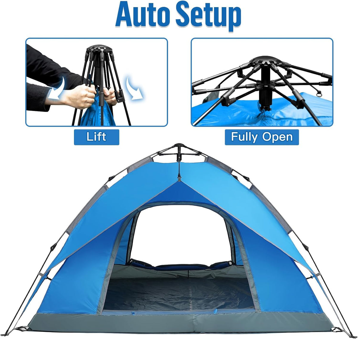 Night Cat Camping Tent 2 3 4 Persoon Man Waterdicht Gemakkelijk Set Up Nemen Up Dome Familie Tent Automatische