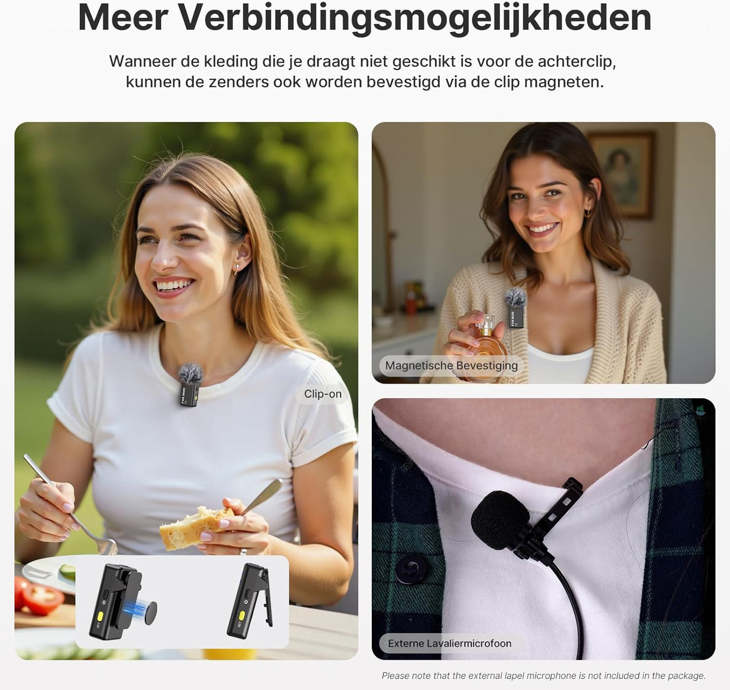 FULAIM X6 Compact, Draadloos Digitaal Microfoonsysteem voor 4 Personen, voor Camera's en Smartphones (2,4 GHz) - Ideaal voor Interviews, Vlogging, Podcasts, Online Lessen, Live Streaming