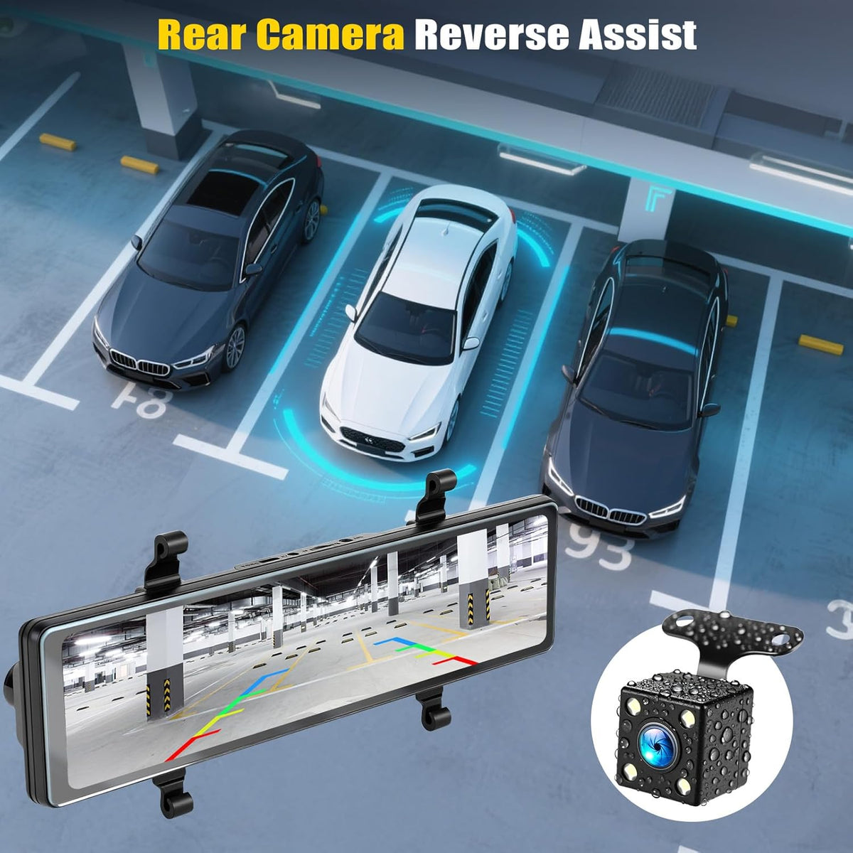 Dashcam Voor En Achter – Autocamera – Auto Dashcam – Dubbele Dashcam – Camera Voor Auto – 11,26 Inch IPS-Touchscreen – 4K+1080P Voor- En Achteropname Met GPS