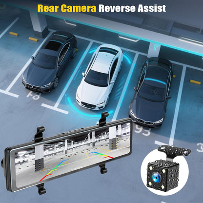 Dashcam Voor En Achter – Autocamera – Auto Dashcam – Dubbele Dashcam – Camera Voor Auto – 11,26 Inch IPS-Touchscreen – 4K+1080P Voor- En Achteropname Met GPS