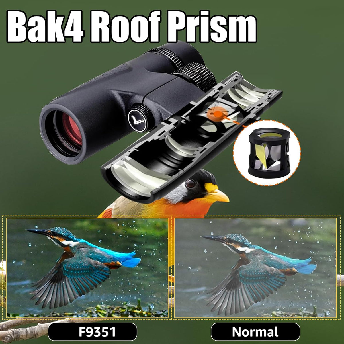 Svbony SV202 Verrekijker 8x32 ED Waterbestendig Breed Gezichtsveld Verrekijker Telescoop ED Glas BAK4-prisma FMC-lens met Draagtas Nekriem voor Vogels kijken Jagen Wandelen