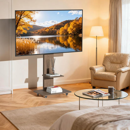 Oprolbare Tv Standaard – Tv Statief – Televisiestandaard – Schermstandaard – Tv Steun – Flexibele Plaatsing – Geschikt Voor Thuis En Kantoor