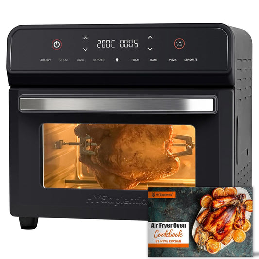 HYSapientia® 24L heteluchtfriteuse XXL, mini-oven met convectie 1800 W, mini-oven mini-oven met digitaal led-touchscreen, heteluchtoven 8 programma's, pizzaoven, airfryer XXL