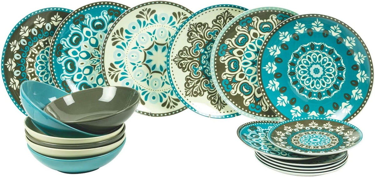 Tafelservies – Serviesset – Servies – Eetservies – Dinerservies – 18-Delig Voor 6 Personen – Porselein, Magnetron- En Vaatwasserbestendig