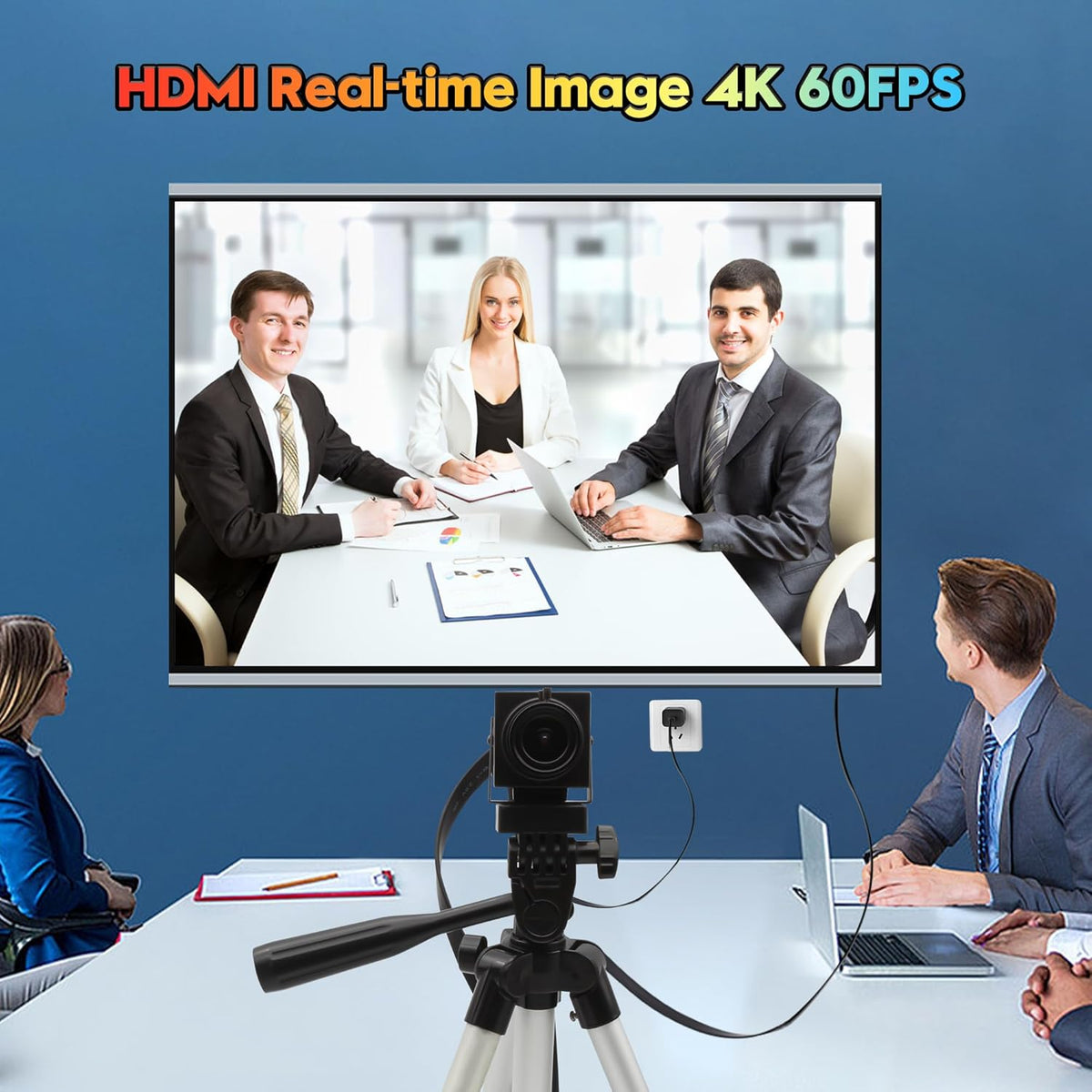 Svpro HDMI USB Zoom Camera 4K 60fps USB 3.0 handmatige focus webcam met 2,8-12 mm optische zoomlens, HD industriële camera 8MP H.264 60fps voor computer, monitor, tv, projector