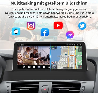 10.25 inch Android 14 Car Radio for BMW X3/X4 F25/F26 (NBT System 2014-2016) | 8-core 4+64GB | Wireless CarPlay, Android Auto, MirrorLink | HD Touch Screen, OEM Retained, Steering Wheel Control - QUORE