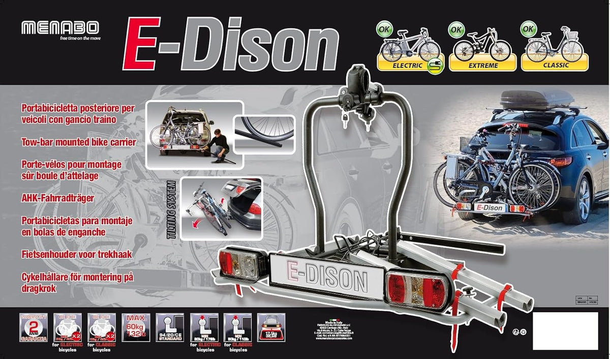 Menabo 79205 E-Dison Fietsendrager voor koppeling, e-bike