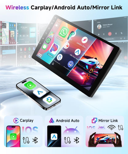 Autoradio – Auto Radio – Car Stereo – Multimedia Speler – Android 15 – 9 Inch HD 2,5D Touchscreen – Draadloze CarPlay & Android Auto