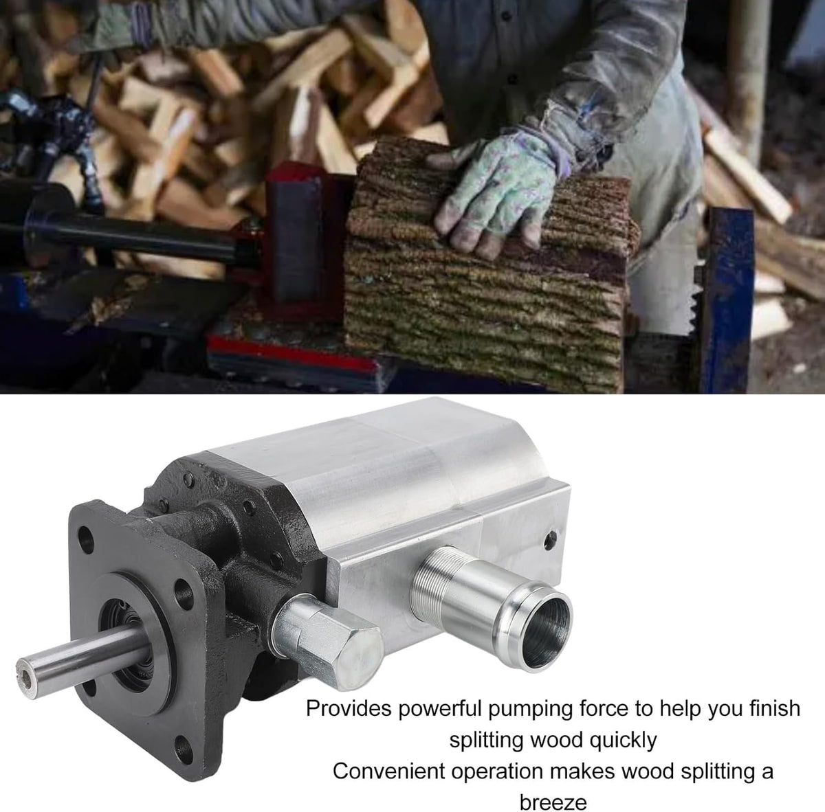 Hydraulische Log Splitterpomp, 12gpm Hoge Stroom 3600 Tpm Log Splitter Hydraulische Pomp met Universele 2 Fase voor Stronksplitsing Houten Splitteronderdelen
