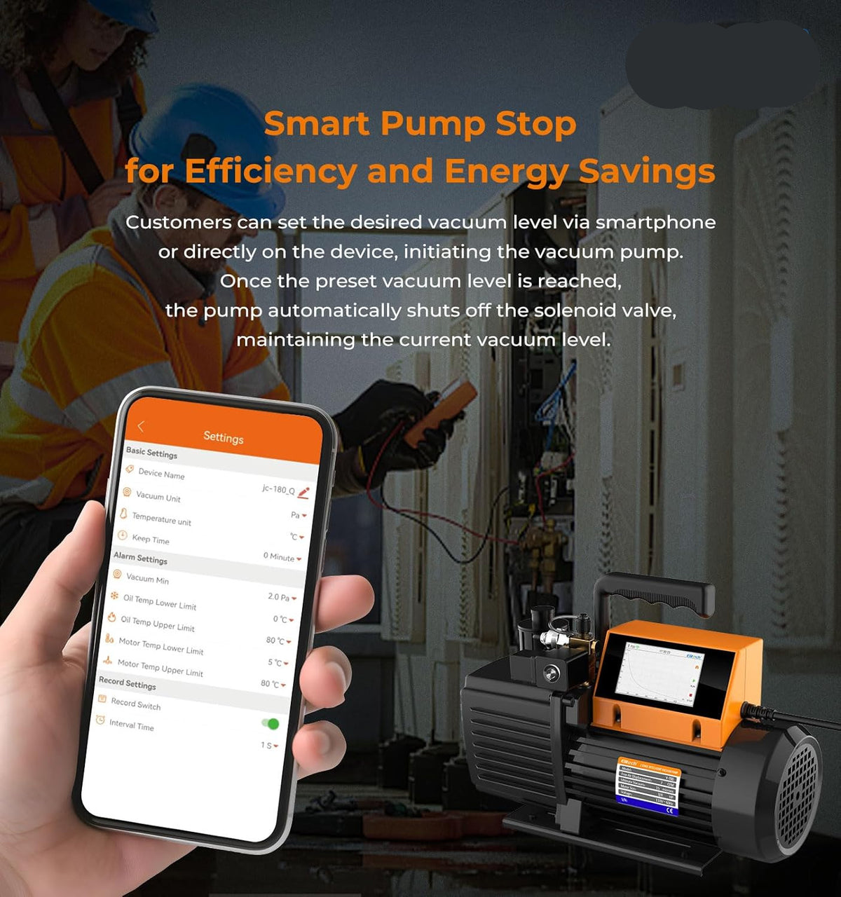 Vacuümpomp – Airconditioning Pomp – HVAC Pomp – Luchtpomp – Ontluchtingspomp – 3 Liter per Seconde Capaciteit – Touchscreen Bediening
