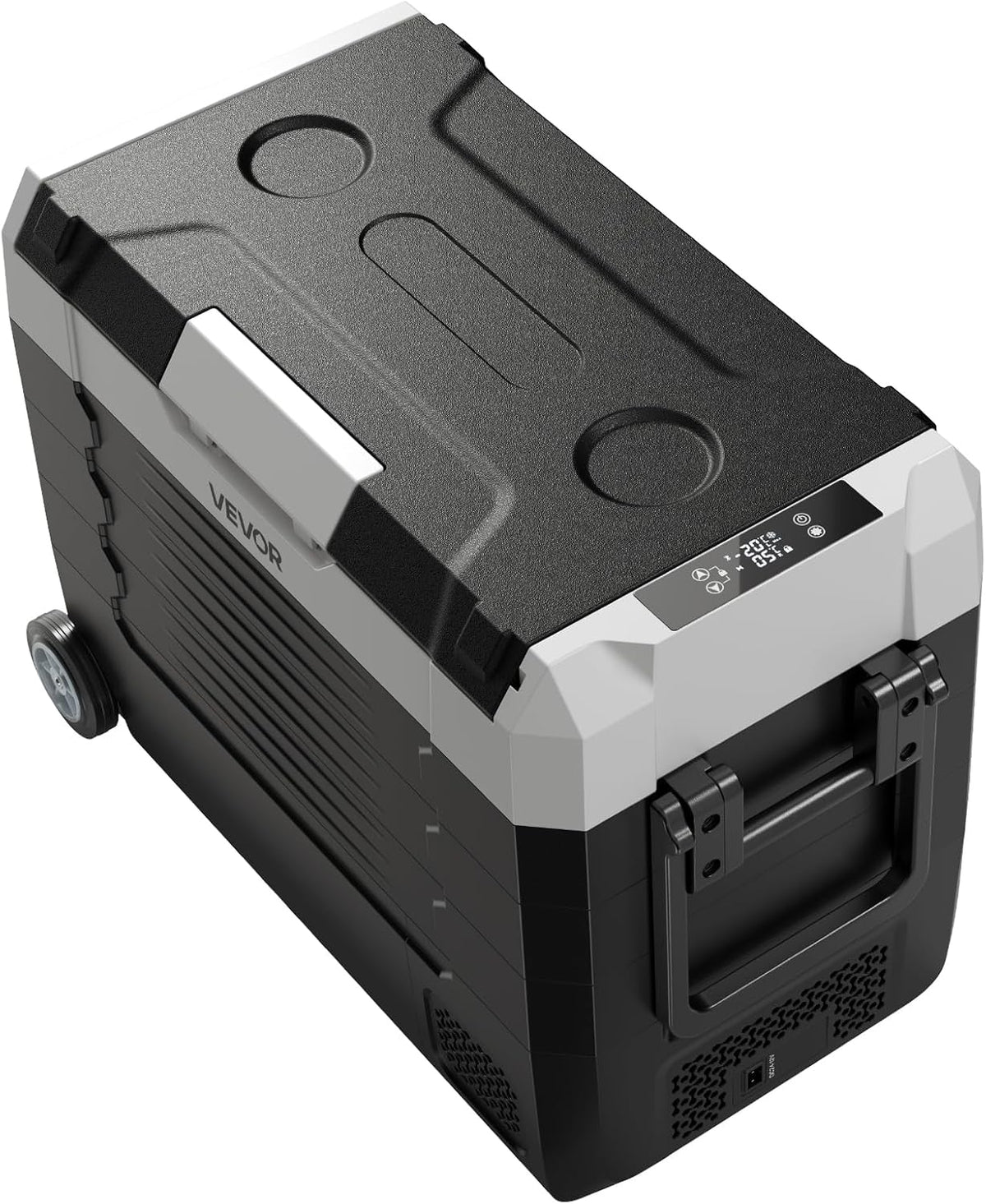 VEVOR Draagbare autokoelkast met compressor, inhoud 45 liter, koelcontainer met dubbele zone, temperatuur tussen -20 tot 20 °C, app-bediening, mini-koelkast voor auto, caravan, camping, vissen