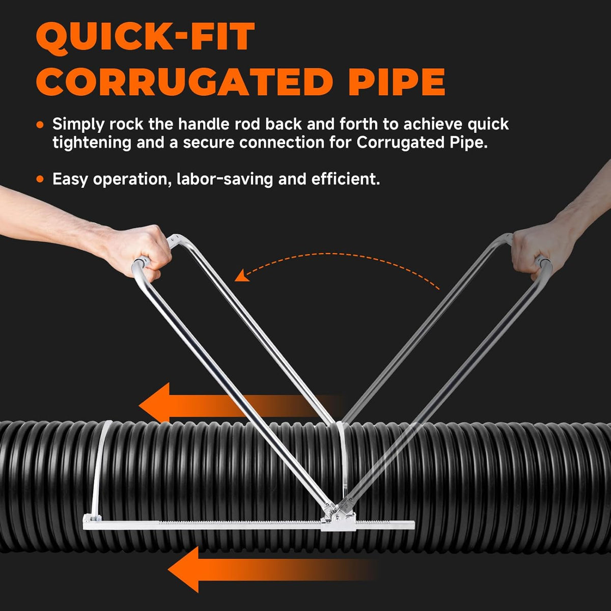 YUCHENGTECH 200-600 mm HDPE Gegolfde Buis Spanner Golfbuis Montagegereedschap Golfbuis Trekapparaat voor Drainage-/Riolerings-/Bouwprojecten