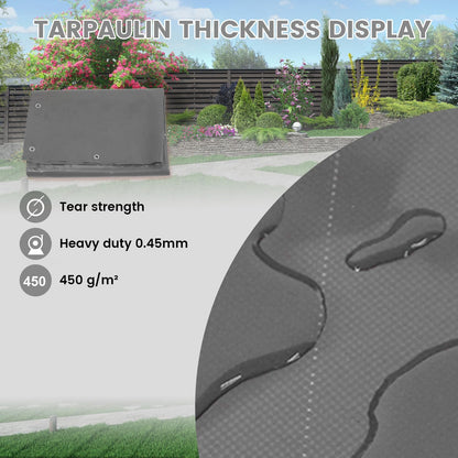 Dekzeil met ingestanste ringen, waterdicht, transparant, voor buiten, 0,45 mm, doorzichtig, winddicht, paviljoenzeil, helder zeil, beschermend zeil voor pergola, veranda, prieel (hoogte x