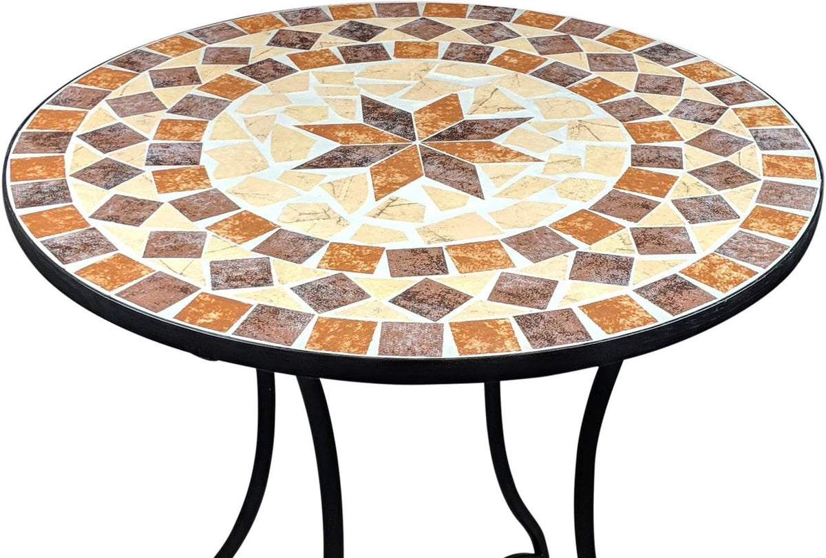 Tuinmeubel, mozaïektafel, 2 stoelen, mozaïek, zitmeubel, bistrotafel met stoelen, zitgroep, balkonmeubel, balkontafel met stoelen