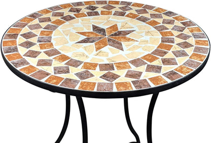 Tuinmeubel, mozaïektafel, 2 stoelen, mozaïek, zitmeubel, bistrotafel met stoelen, zitgroep, balkonmeubel, balkontafel met stoelen