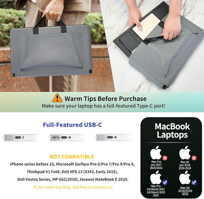 Dual Screen Laptop 15,6 inch FHD 1080P IPS Multi Display Laptop Monitor Laptop Monitor Scherm Verlenging voor 13,3-17" Laptop Compatibel met Windows Chrome