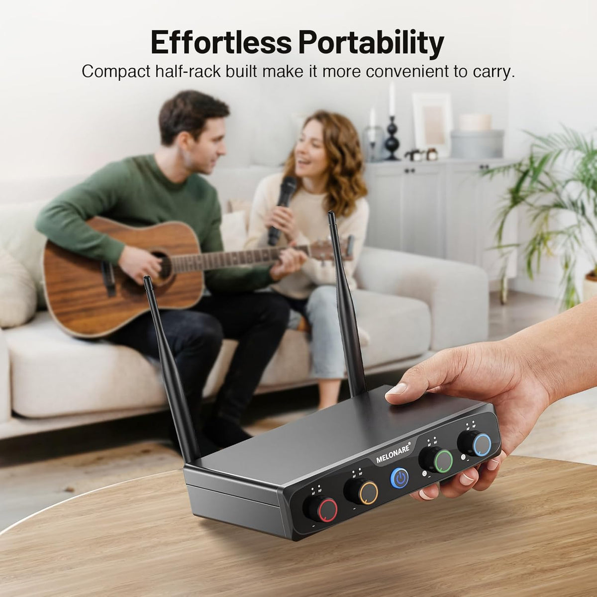 4-Kanaals Draadloos Microfoonsysteem – Draadloze Microfoonset – 4 Handmicrofoons – Karaoke Microfoonset – Spraakmicrofoon – UHF Digitaal – Bereik Tot 60 Meter