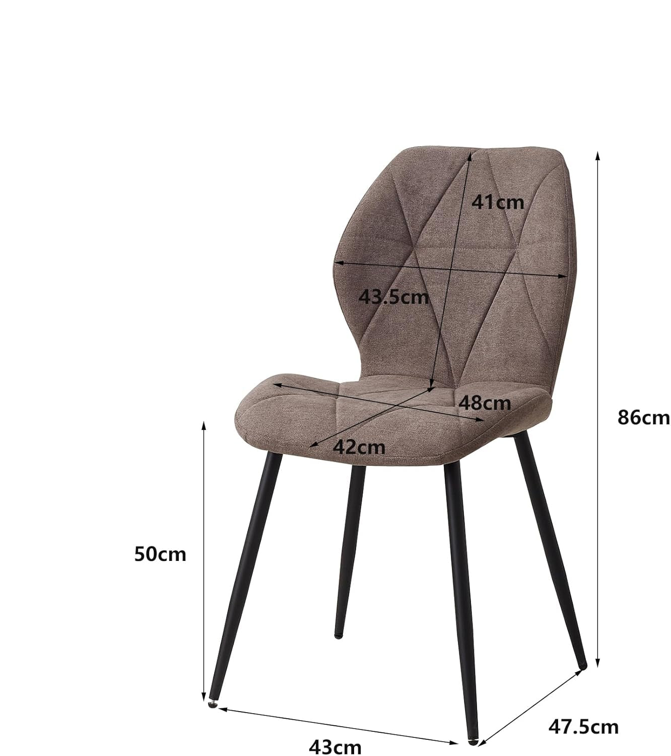 Eetkamerstoelset van 4 - Stoelen - Keukenstoel - Scandinavisch minimalistisch - Kastanjebruin