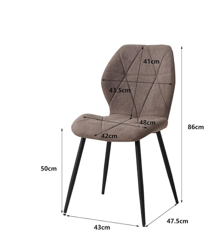 Eetkamerstoelset van 4 - Stoelen - Keukenstoel - Scandinavisch minimalistisch - Kastanjebruin