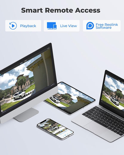 Beveiligingscamera - WiFi-beveiligingscamera - Camerabewaking - 4K Wi-Fi 6 - voor Buiten - met Dubbele Lens - 6X Hybride Zoom - 360° Zicht - Detectie van Personen - Voertuigen - Dieren - Automatisch Volgen - Kleurennachtzicht - Wit