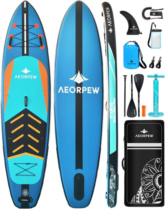 Opblaasbare paddleboards voor volwassenen, 86 cm breed, stand-up paddleboard, versterking op wedstrijdniveau, met alle premium SUP-boardaccessoires voor volwassenen en jongeren van alle